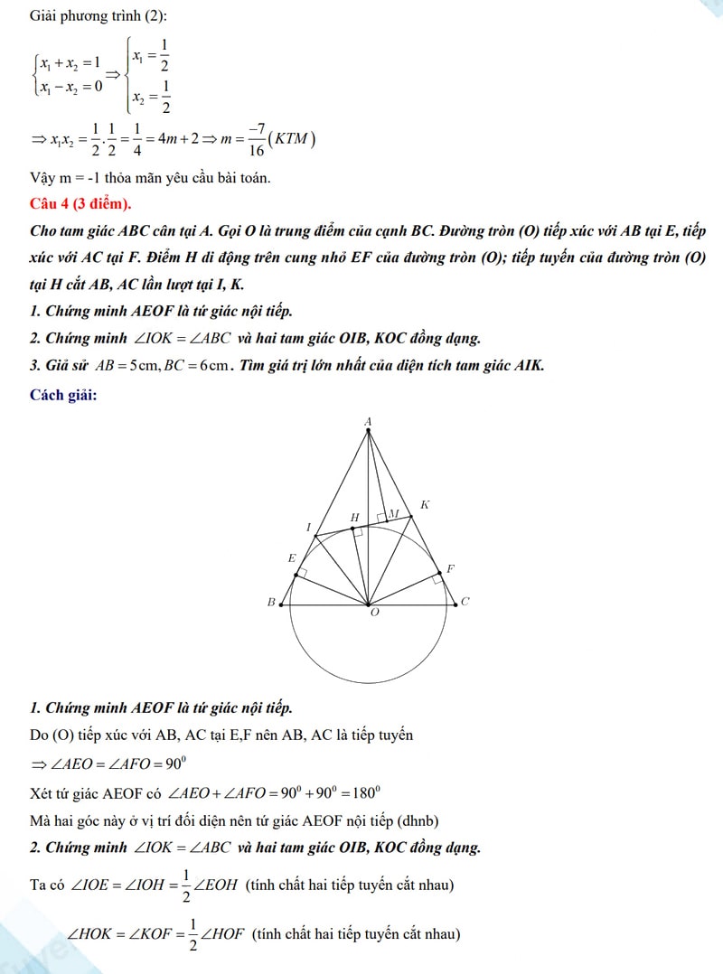 Đáp án đề thi tuyển sinh lớp 10 Thanh Hóa 2024