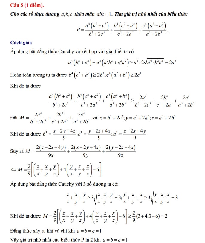 Đáp án đề thi tuyển sinh lớp 10 Thanh Hóa 2024