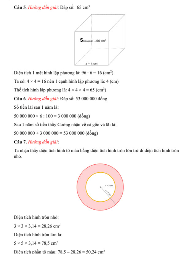 Đề thi tuyển sinh vào 6 môn Toán trường THCS Nam Từ Liêm 2024-2025