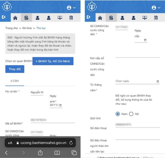 Đăng ký nhận lương hưu qua thẻ ATM bằng Cổng Dịch vụ công
