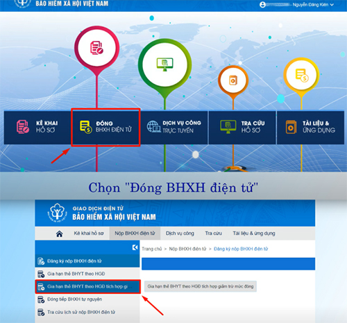 Cách gia hạn bảo hiểm y tế trên VssID