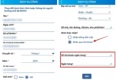 Cách nhận lương hưu trên VssID