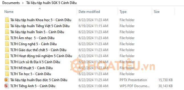 Tài liệu Tập huấn sử dụng SGK lớp 5 Cánh Diều