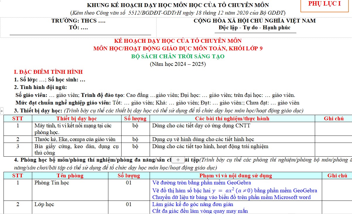 Phụ lục 1, 2, 3 Toán lớp 9 Chân trời sáng tạo