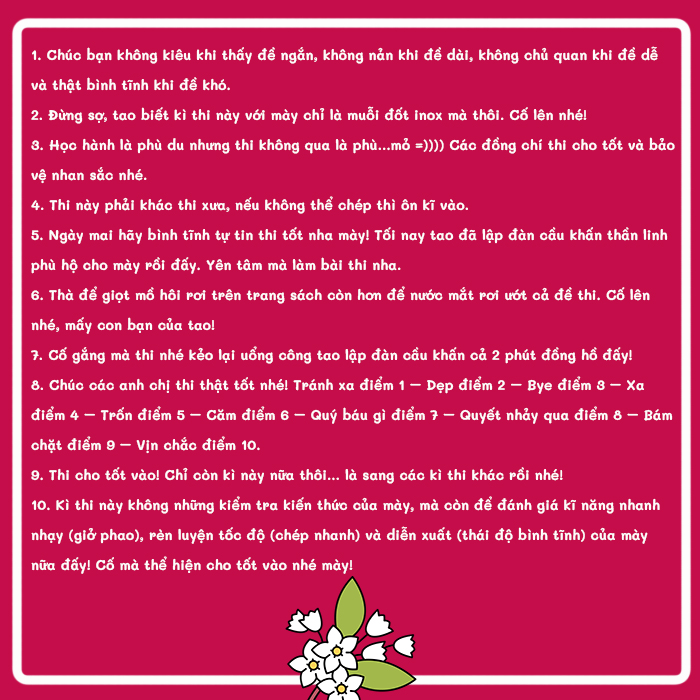 Những lời chúc thi tốt nghiệp THPT