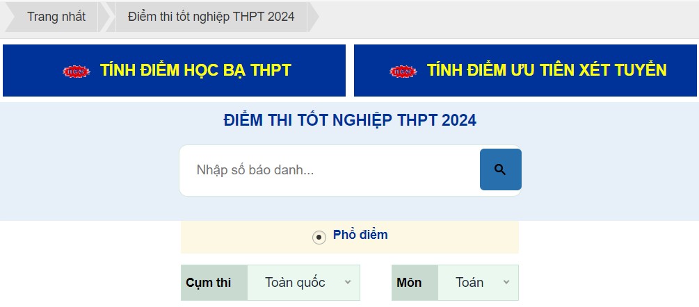 Cách tra cứu điểm thi tốt nghiệp 2024