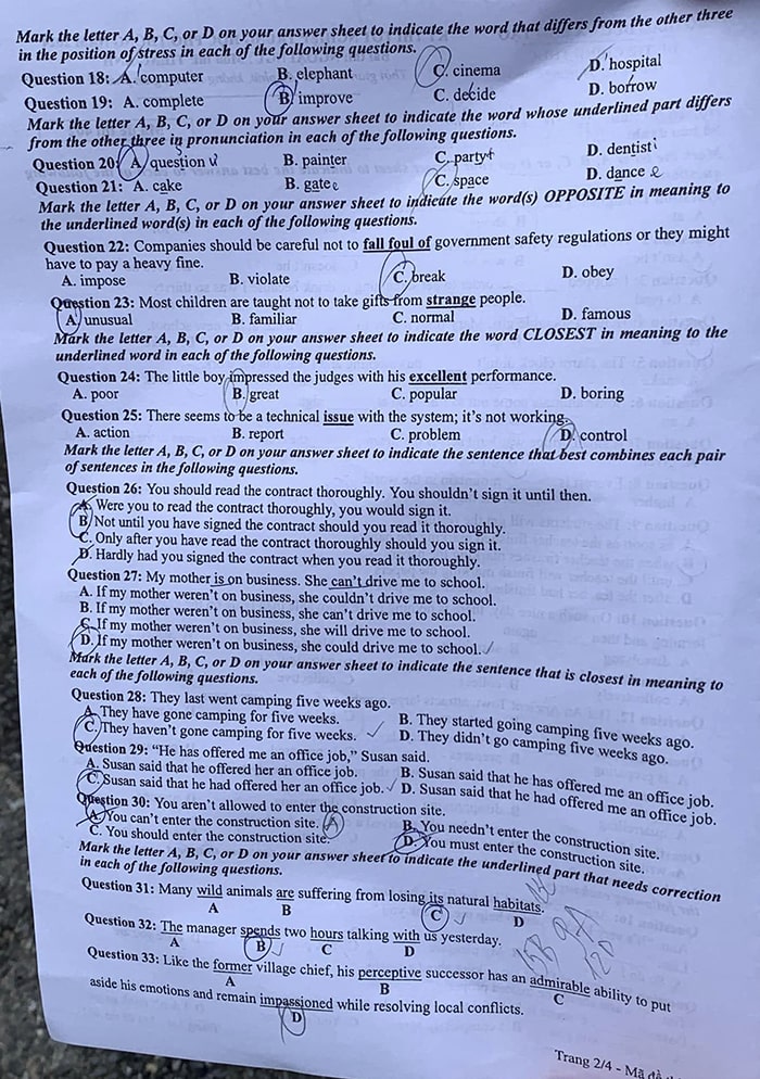 Đề thi THPT Quốc gia 2024 môn Anh 402