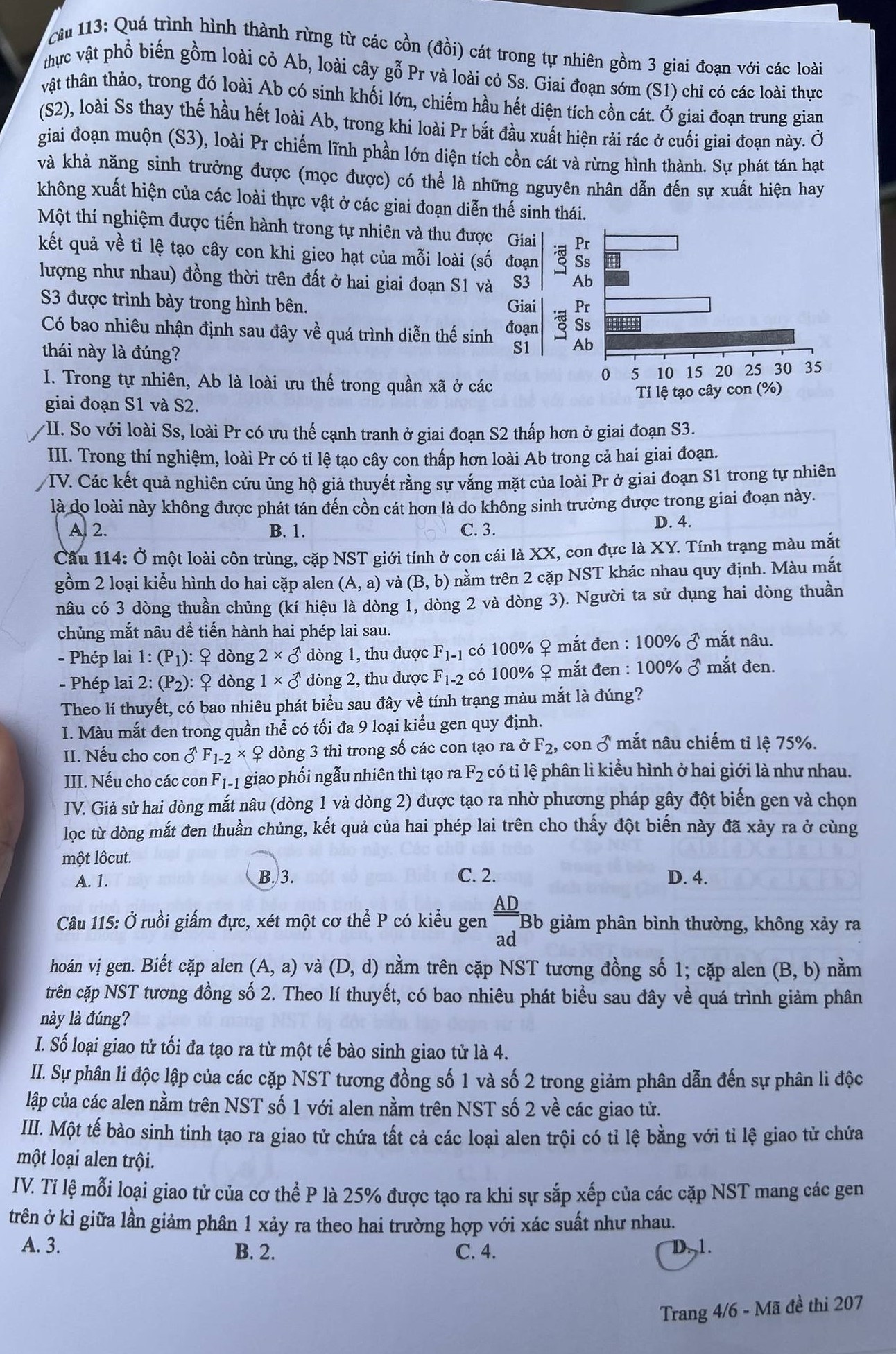 Đề thi môn Sinh học THPT Quốc gia năm 2024