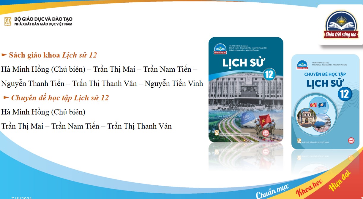 Slide tập huấn SGK mới lớp 12 môn Lịch sử CTST