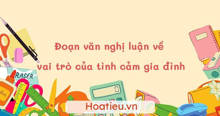 Đoạn văn nghị luận suy nghĩ về vai trò của tình cảm gia đình với mỗi người