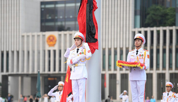 Nghi lễ treo cờ rủ Quốc tang