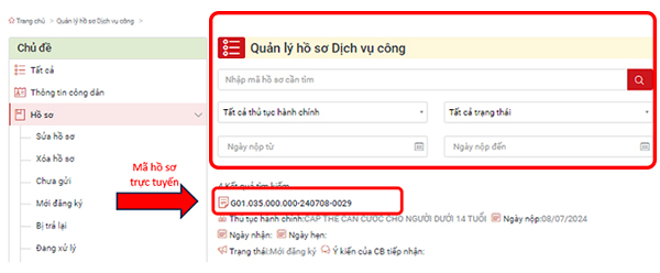 Làm Căn cước cho trẻ dưới 6 tuổi trên Cổng dịch vụ công