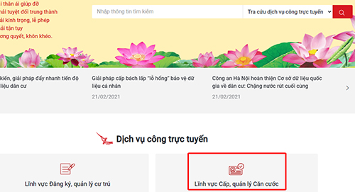 Làm Căn cước cho trẻ dưới 6 tuổi trên Cổng dịch vụ công