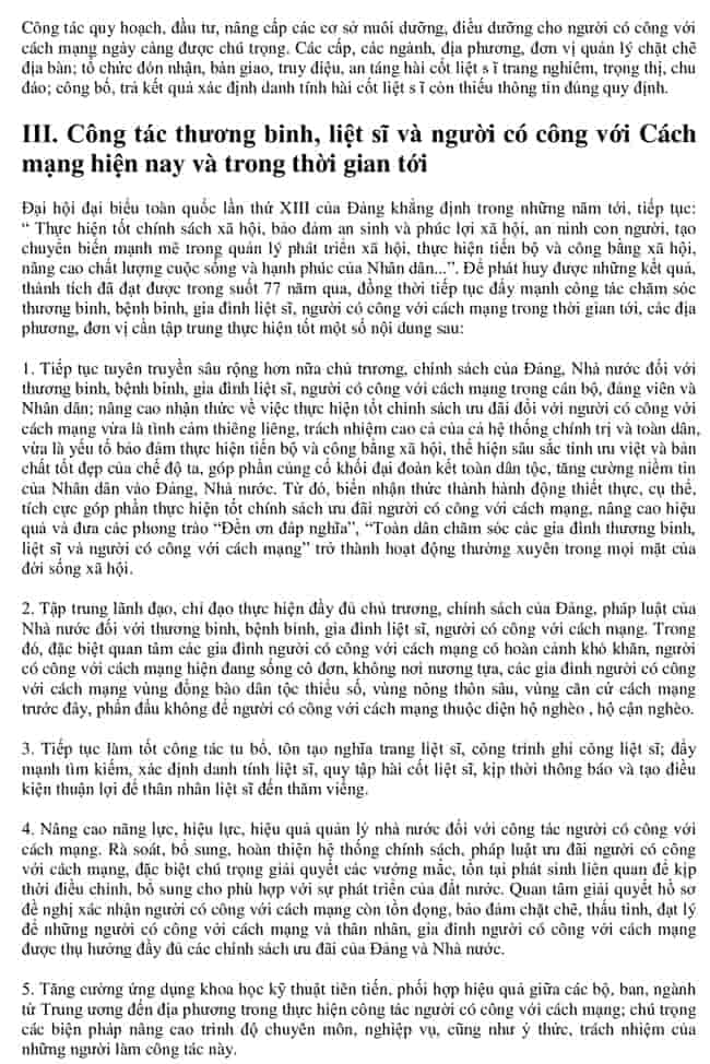 Đề cương 77 năm Ngày Thương binh Liệt sỹ