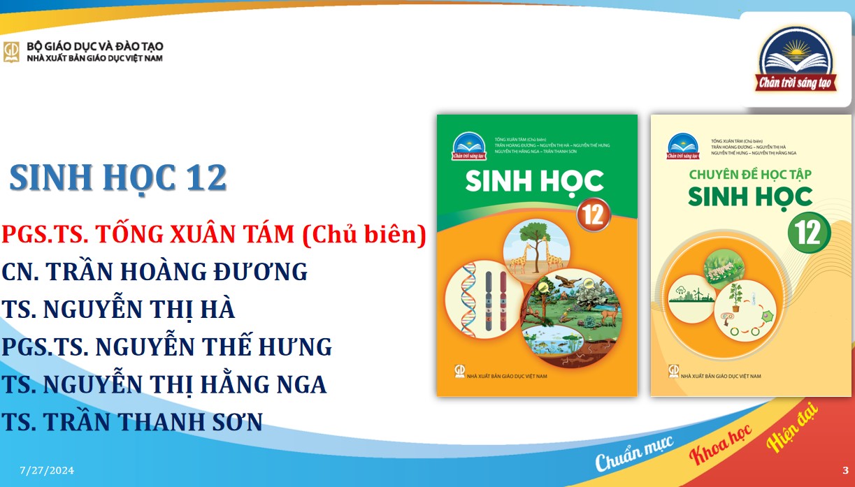Silde tập huấn SGK mới lớp 12 môn Sinh CTST