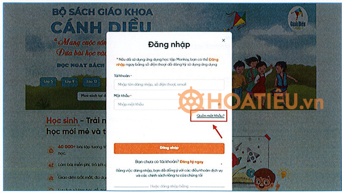 Hướng dẫn đăng nhập làm bài kiểm tra tập huấn Cánh Diều