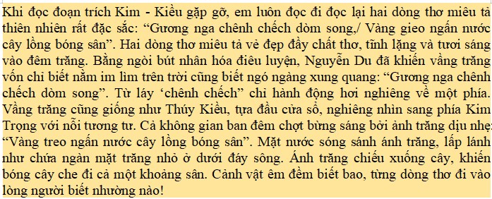 Viết kết nối với đọc bài Kim Kiều gặp gỡ