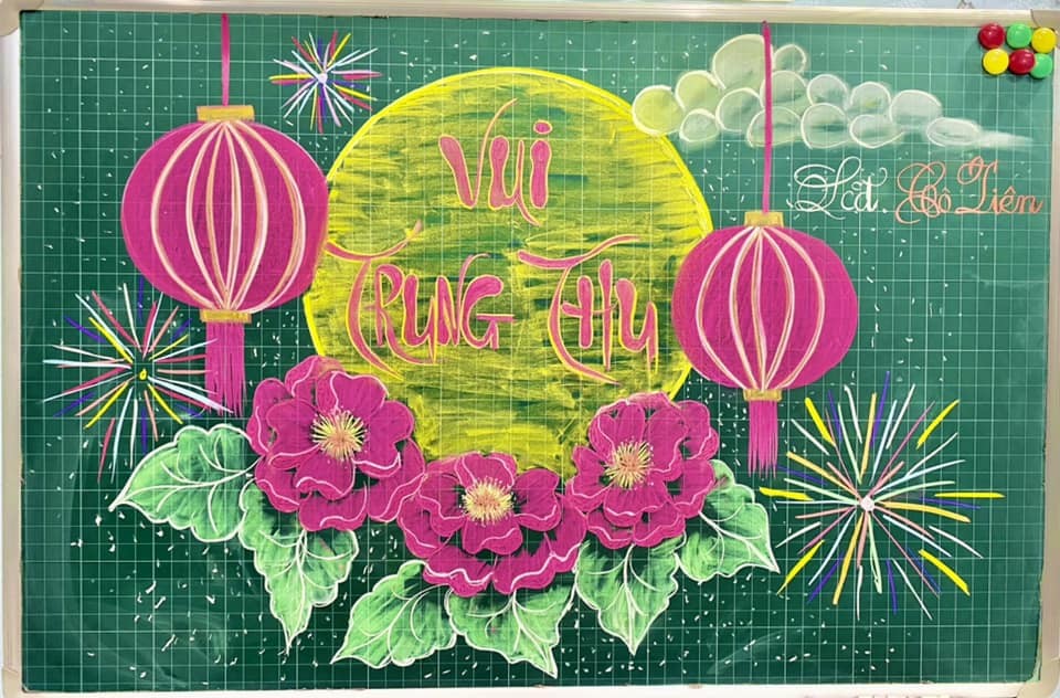 Mẫu trang trí bảng đẹp Tết Trung thu