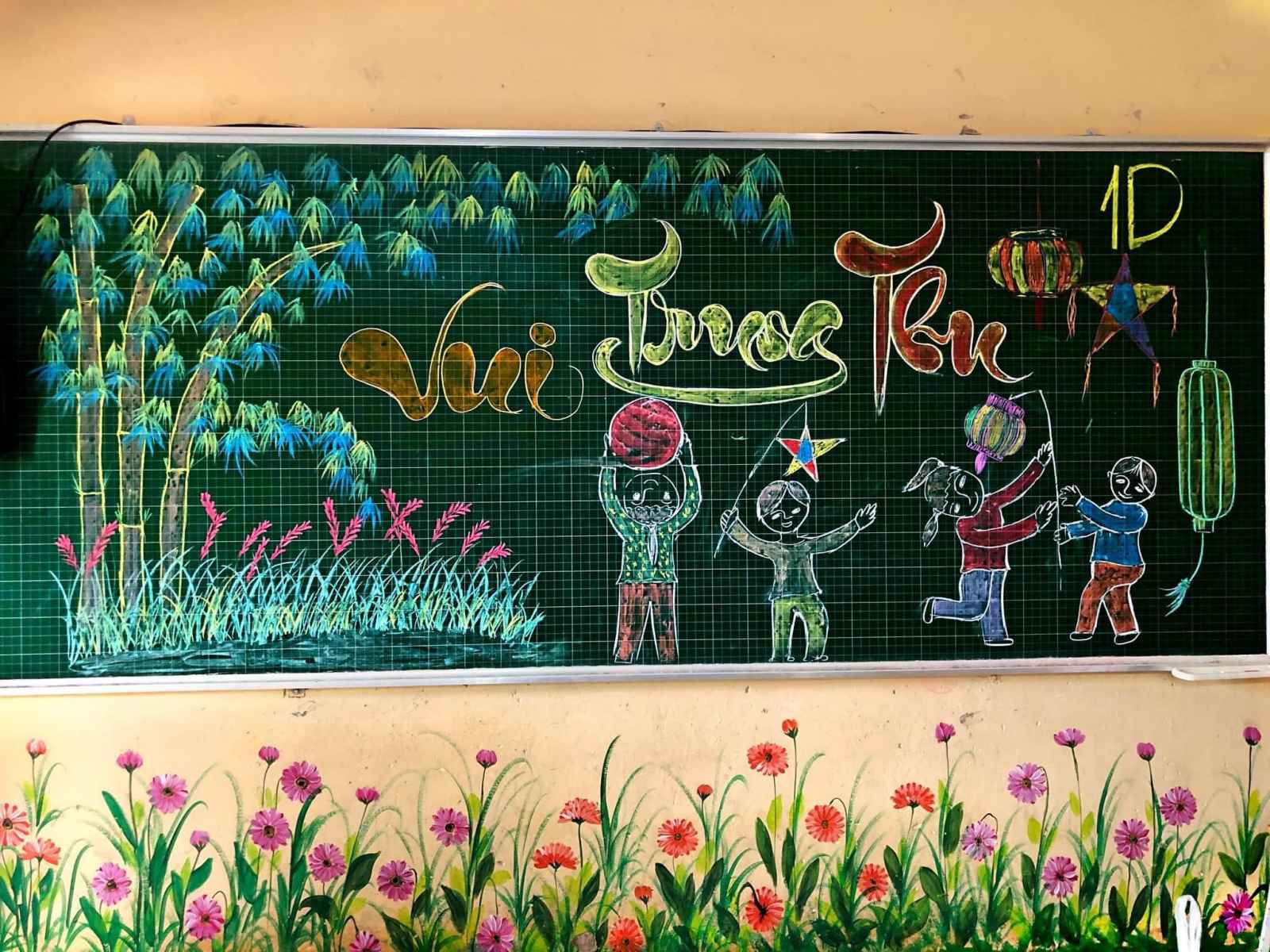 Mẫu trang trí bảng đẹp Tết Trung thu