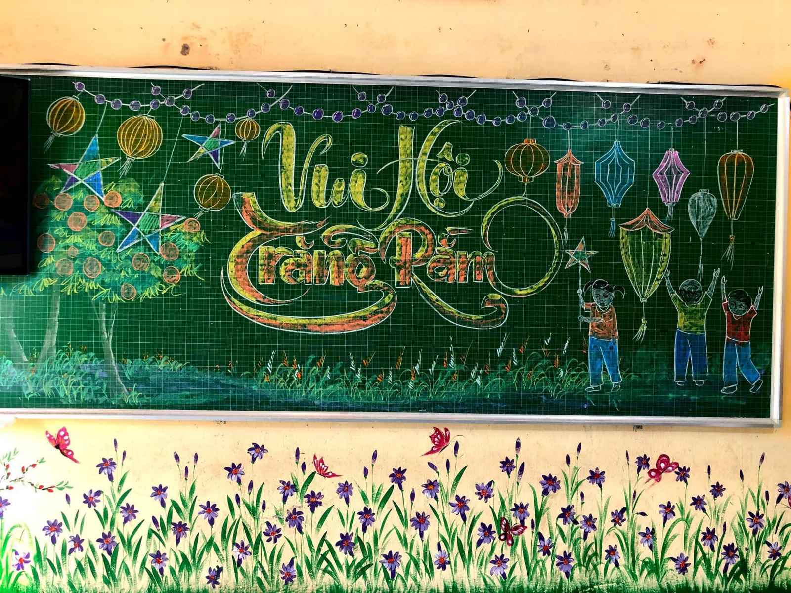 Mẫu trang trí bảng đẹp Tết Trung thu