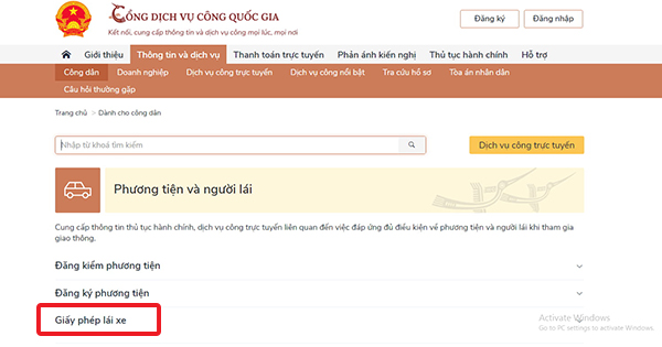 Thủ tục đổi bằng lái xe ô tô B2 online 2024