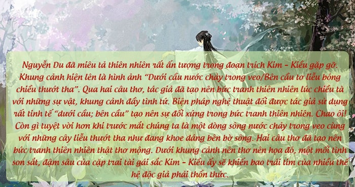 Đoạn văn phân tích thiên nhiên đặc sắc trong Kim Kiều gặp gỡ