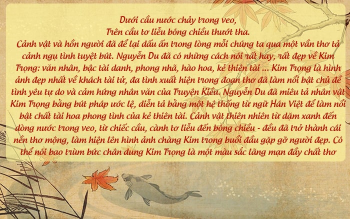 Đoạn văn phân tích thiên nhiên đặc sắc trong Kim Kiều gặp gỡ