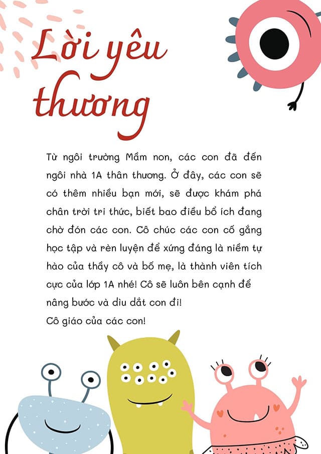 Thư ngỏ đầu năm học