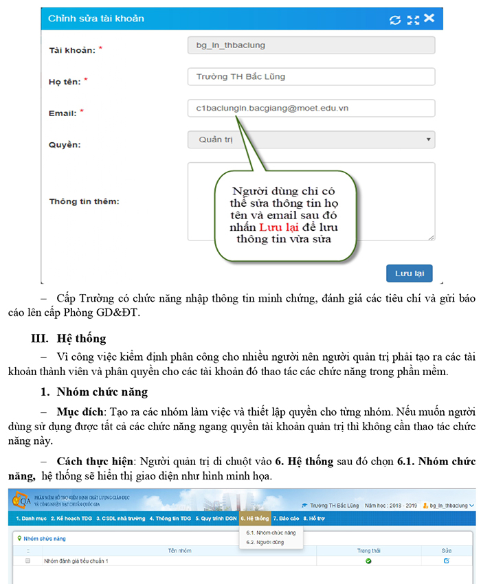 Sử dụng phần mềm kiểm định chất lượng giáo dục