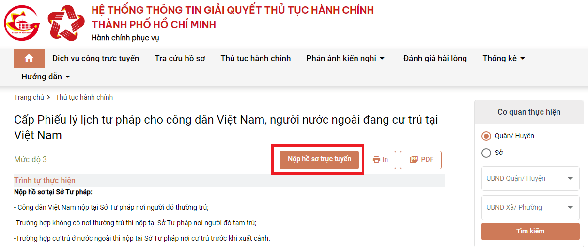  Làm lý lịch tư pháp trực tuyến 