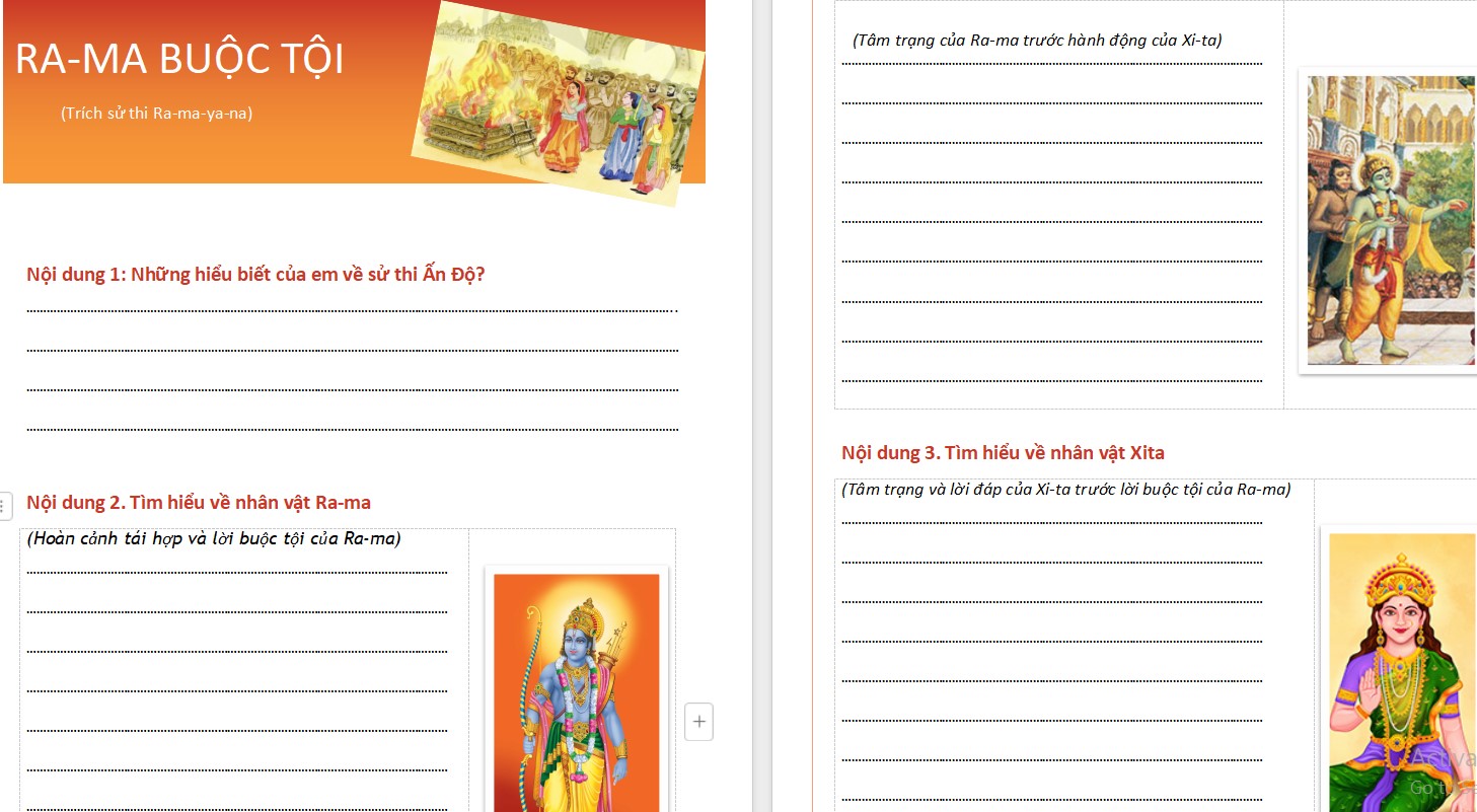 Phiếu học tập Ngữ văn 10 Cánh Diều kì 1