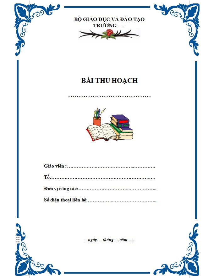 Mẫu bìa bài thu hoạch chính trị hè