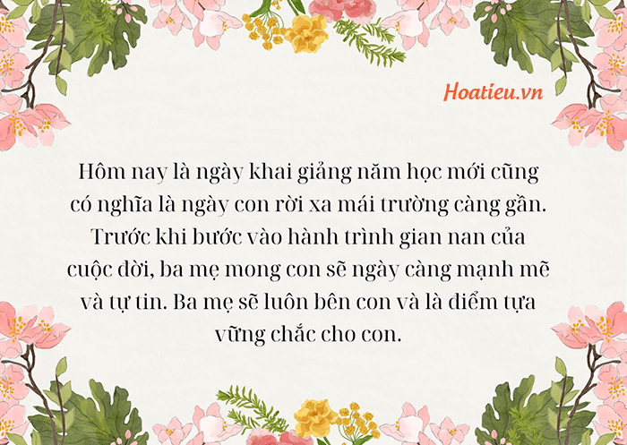 Mẫu thiệp chúc mừng khai giảng đẹp nhất