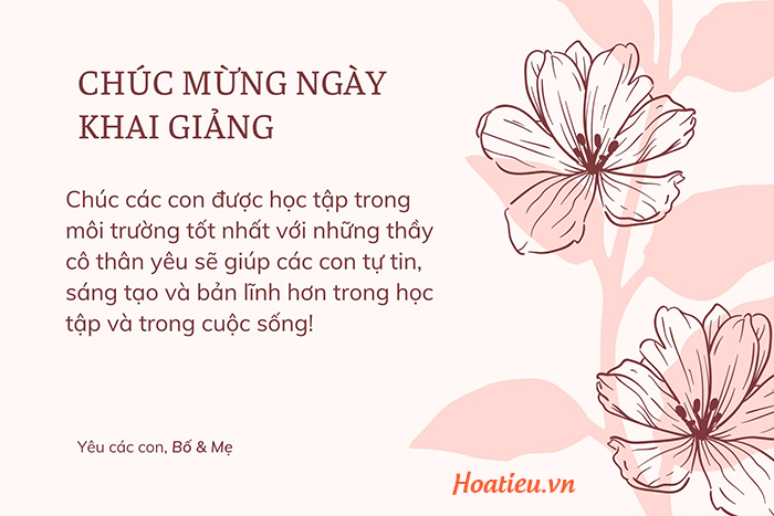 Mẫu thiệp chúc mừng khai giảng đẹp nhất