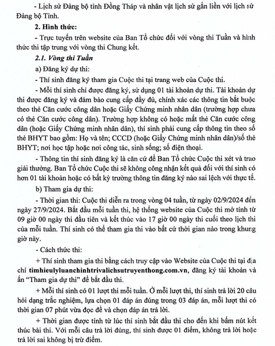 Thi “Tìm hiểu chủ nghĩa Mác - Lênin, tư tưởng Hồ Chí Minh và lịch sử truyền thống cách mạng” Đồng Tháp