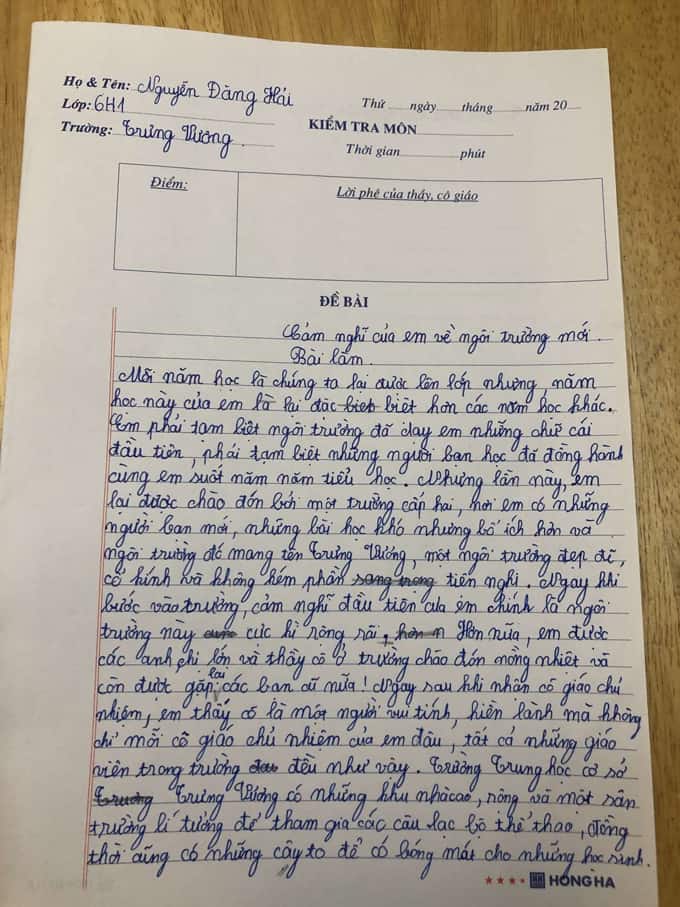 Em có cảm xúc gì khi bước vào trường Trung học cơ sở