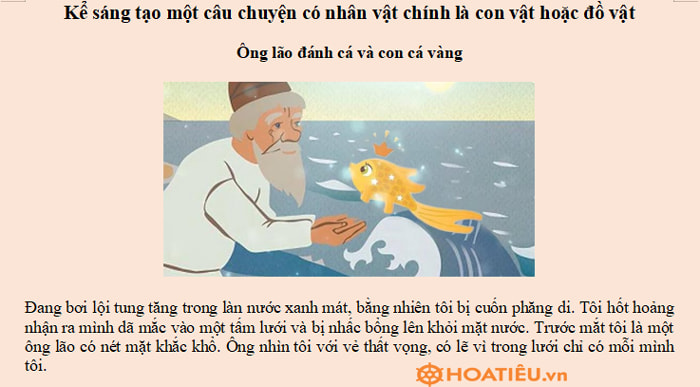 Viết bài văn kể sáng tạo một câu chuyện có nhân vật chính là con vật hoặc đồ vật