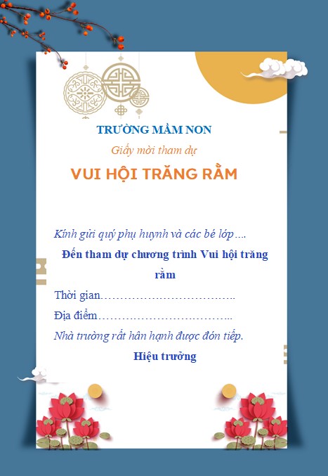Giấy mời dự Trung thu file word