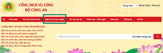 làm hộ chiếu online qua Dịch vụ công Bộ Công an
