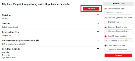 làm hộ chiếu online qua Dịch vụ công Bộ Công an