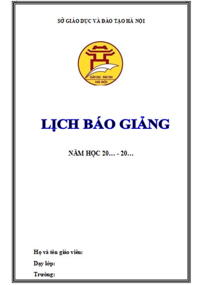 Mẫu bìa sổ báo giảng tiểu học