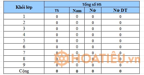 File Excel danh sách lớp