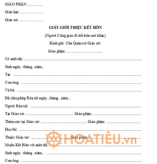 Mẫu giấy giới thiệu kết hôn