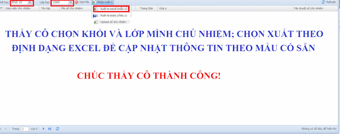 sổ chủ nhiệm trên vnedu mẫu 2 tiểu học