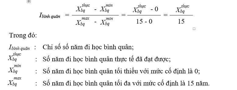 Cách tính chỉ số HDI
