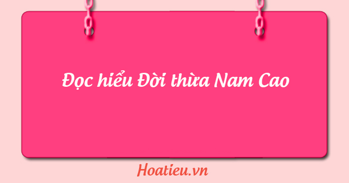 Đọc hiểu văn bản Đời thừa