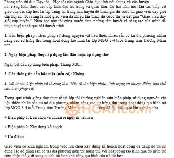 Bài thuyết trình Hội thi giáo viên giỏi Mầm non