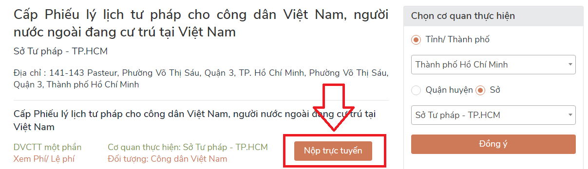 Hướng dẫn làm lý lịch tư pháp online