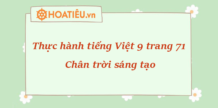 Soạn Thực hành tiếng Việt trang 71 Văn 9 CTST
