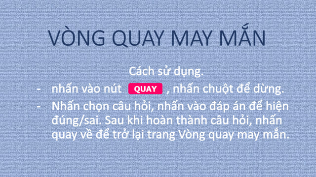 Trò chơi Powerpoint Vòng quay may mắn